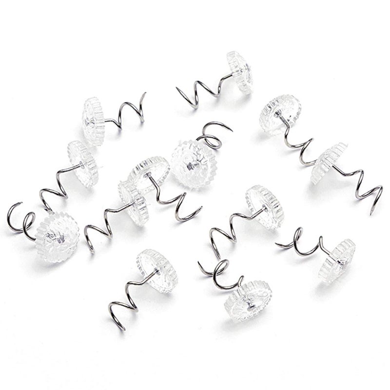 Akstore 100 Pcs Bed Skirt Pins Clear Heads Twist Pins for Upholstery, Slipcovers and Bedskirts, Bedskirt Pins (100PCS) - Image 3